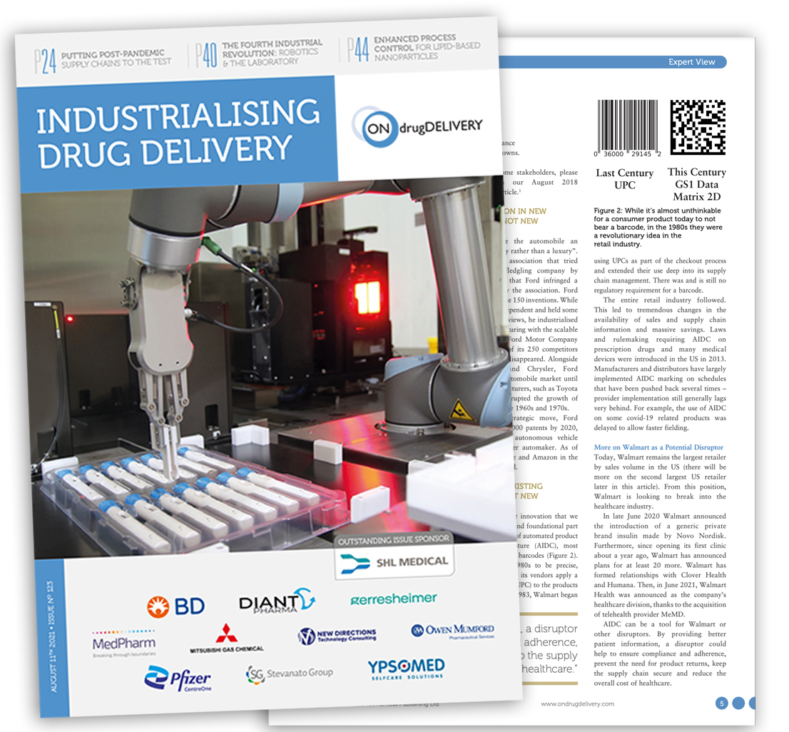 ONdrugDelivery: Industrialisation of Drug Delivery Beyond Manufacturing